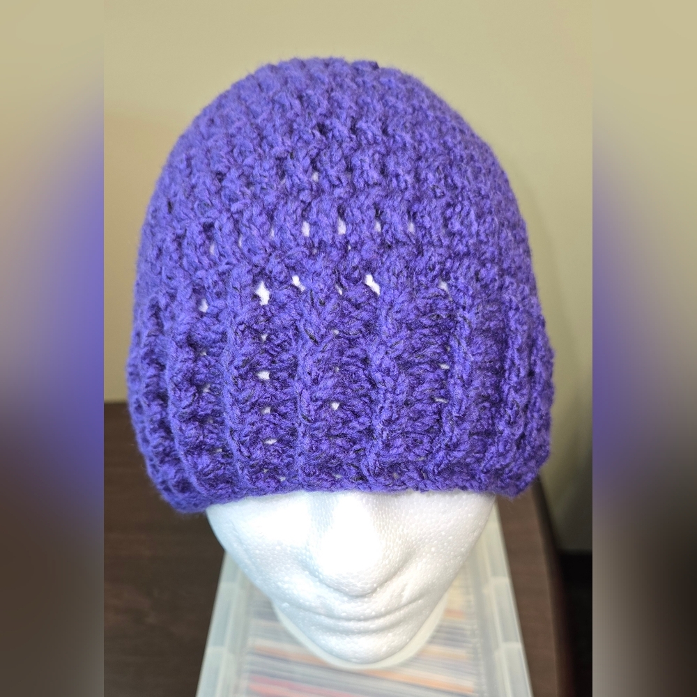 Handmade Purple Crochet Beanie